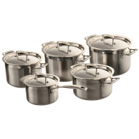 Le Creuset 3 laags roestvrijstalen kookpotset   5 stuks, zilver