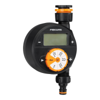 Fiskars Timer met 1 uitgang, voor alle standaard kranen, makkelijk afleesbaar LCD display, universele maat, 380 g, zwart/oranje, 1054791