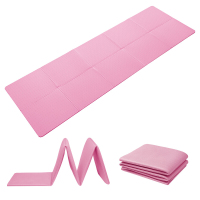 Good Nite Opvouwbare Antislip TPE Yogamat 183x61x0,6 cm, Draagbare Sportmat voor Pilates Fitness Reizen Gym (Roze)