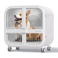 Homerunpet huisdierendroger luxe editie 135 l, PD135, drogen van salonkwaliteit, zachte lucht van 40 °C, ultrastille werking, 2 in 1 huisdierenbed en  droger
