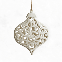 2 Stuks witte hangende ui ornamenten, decoratie voor huis en tuin, decoratie voor kerstboom