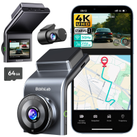 Botslab G300H Plus 4K Dashcam Auto Voor en Achter met STARVIS 2 sensor | WDR Dual Channel Autocamera met 64 GB SD kaart, Spraakbesturing, 5GHz Wi Fi, GPS, Super Nachtzicht