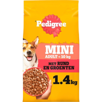 Pedigree droogvoer voor volwassen honden van kleine rassen, smaak rund & groenten, 1,4 kg
