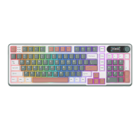 RK ROYAL KLUDGE S98 96% Draadloos Mechanisch Toetsenbord met Smart Display & Knop, Bluetooth/2,4 G/USB C Tri mode, Hot Swappable, RGB, 98 Toetsen, Blue Switch, Camping Groen