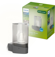 Philips Nayl Wandlamp   Buitenverlichting   E27 LED lamp meegeleverd   Warmwit licht: 2700K   Antraciet   PowerShield coating