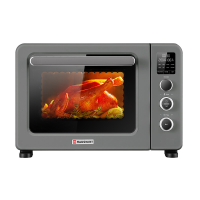 HAUSWIRT C40 slimme heteluchtoven met thermometer, oven met grote capaciteit van 35 l, bakrek met vier niveaus, led display, grijs
