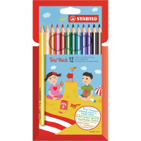 STABILO Trio thick   Driehoekig kleurpotlood   Set van 12   Assorti kleuren