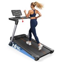 YOSHINO Opvouwbare loopband voor thuis, Loopband met automatische 18% helling, 3,0 HP, Belastbaar tot 172 kg, Compatibel met Bluetooth app, LED scherm met hoge resolutie