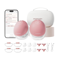 Momcozy M9 Borstkolf, 2 Pack, Bordeaux, Draagbaar, App Bediening, Dubbele Afzetstukken, Cadeau Voor Moeders