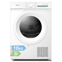 Comfee' CD10EHP05W HR warmtepompdroger, 10 kg, energieklasse D met warmtepomptechnologie, UV licht voor hygiënische zuiverheid, opfrissen, LED display, sneldrogend, wit