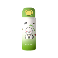BUFFi5 JOY 316L roestvrijstalen thermosfles voor kinderen, rechtmodel, 550 ml, kleurverloop groen