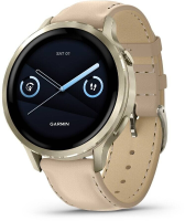 Garmin Venu 4   41 mm Multisport Smartwatch   Goud   Beige Leren Band