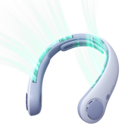 JISULIFE draagbare nekventilator Life 4, nekband zonder bladen, handsfree, 5 snelheden, 5000 mAh oplaadbaar, stil, voor buiten en binnen, paars