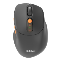 HOFOTEK M311 2.4 G+BT stille muis voor kantoorgebruik   instelbare DPI met meerdere niveaus, ergonomisch, zwart oranje, compatibel met meerdere systemen (1×AA batterij)