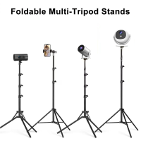 Projectorstandaard 1,6 m omkeerbaar opvouwbaar metalen statief met geïntegreerde telefoonhouder, multifunctionele verstelbare vloersteun compatibel met projector, led ringschijnwerper, dslr camera's, mobiele telefoons & actioncamera's, ideaal voor studio 