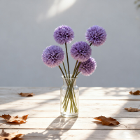 Wei's moment 6 stuks kunstbloemen kunsthydrangea decoratie voor huwelijksvaas paars