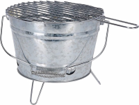 BBQFANS Houtskool BBQ Emmer Tafel Model   33 cm, Zilver