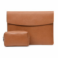 VoxorAI Computertas Bruine 14 inch notebook sleeve tas voor Apple, Asus, Dell, Xiaomi en andere computernotebooks (met muis en opladertas)
