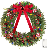 DDHS 48 inch kerstkrans met 200 lichtjes   1 stuk