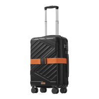 JOYFURNOS 20 inch harde handbagage koffer, zwart ABS uitbreidbare reiskoffer met TSA slot & zwenkwielen