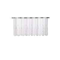 Joyswahl Blumenranken bestickter Halbvorhang, Einzelteil, Weiß, H×B 45×90cm