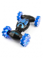 4WD gebarenhorloge RC stuntauto, 2,4 G dubbele bediening, all terrain off road voertuig, 360° flip drift klimmer met LED verlichting & muziek, cadeau voor kinderen, één stuk in blauw