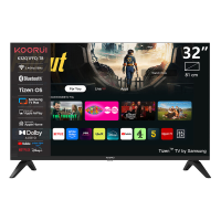 KOORUI K32Q1FFQ T8, 32 inch, Full HD QLED, TIZEN TV, Compact formaat met kleurrijk scherm, Dynamisch geluid met Dolby Audio, Top end metalen afwerking