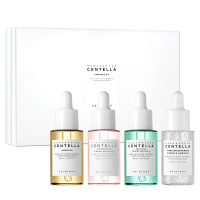 SKIN1004 Madagascar Centella Ampul Kit, 4 stuks x 1,10 fl. Oz, 30 ml, Reisformaat Gezichtsserum Collectie, Koreaanse Huidverzorgingsset met Centella Ampul en Hydraterend Serum voor Kalmerende Verzorging, Koreaanse Huidverzorging