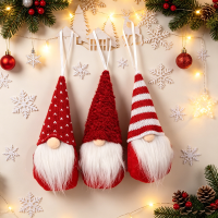 3 Stuks 16 cm kerstornamenten hangende kerstelfjes Zweedse handgemaakte pluche elfjes hangende kerstboomdecoraties feestdagen en kerstdecoraties voor thuis