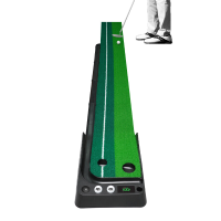 Putting Green voor binnen, golf puttingmat met automatische ballenretour, premium kristalfluwelen oppervlak, oefenmat voor putting, perfecte trainingshulpmiddel