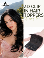 ANYTIME 100% menselijk haar clip in haartopper voor vrouwen, 4 inch natuurlijk zwart onzichtbare volume haarstuk, dunne lichtgewicht clip on haarextensions voor dunner wordend haar en een hoge hoofdhoofd