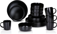 Alpina servies set keramiek   16 stuks, zwart