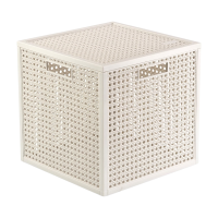 Curver Kaya opbergmand in kubusvorm   19 l   28 x 28 x 28 cm   Wit   premium opbergoplossing, duurzaam kunststof, modern huisorganiseren