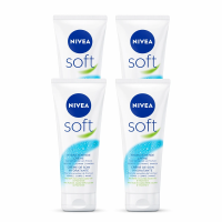 NIVEA Soft Bodycrème   Crème voor Lichaam en Gezicht   Hydraterende Gezichtscrème   75 ml (4 Pack)