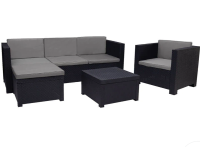 SHAF Manhattan Graphite hoekbankset – modulaire hoekmeubelset voor buiten – duurzame opbergoplossing van gerecycled kunststof – Gemaakt in Spanje