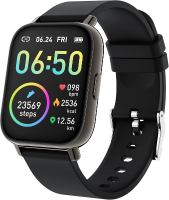 Jugeman P32 Zwart Smartwatch, Fitness Tracker 1,69'' HD voor Mannen Vrouwen, Stappenteller