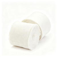 2 Stuks 40 mm x 5 m witte chiffon zijdeband, handgemaakte franjes voor bruiloftsuitslagen, bruidsboeketten, cadeaupapier, feestdecoratie, doe het zelf knutselwerk