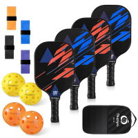 Niupipo pickleballracketset van 4 – glasvezelmateriaal, polypropyleen honingraatkern, USAPA gecertificeerd, ultralicht ontwerp, comfortabele greep, ideaal voor gezinsvermaak en officiële wedstrijden, MX 19