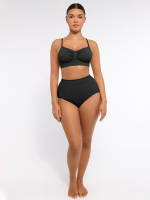 FeelinGirl bestverkochte alledaagse naadloze comfortabele draadloze gerimpelde buste anti verslapping beha ongevoerde zachte beha voor dames S zwart, koppelcadeau perfect cadeau