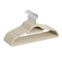 JOYFURNOS Kledinghangers set van 20, Ruimtebesparende fluwelen kledinghangers met draaibare haak, Antislip, Beige