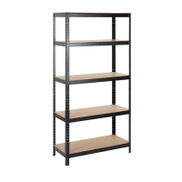 Starcko zwaar opbergrek   zwart   180 x 90 x 40 cm   5 planken van MDF   draagvermogen 175 kg per plank