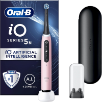 Oral B iO 5N Elektrische tandenborstel Roze met 1 opzetborstel en 1 reisetui Ontworpen door Braun