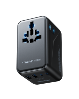 MOMAX 1 World² 100 W Mini GaN Universele Reisadapter met Dubbele AC stopcontacten