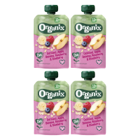 Organix knijpfruit met haver, appel & banaan 12m+ 100 g * 4