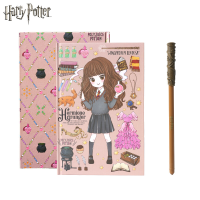 2 Delige Harry Potter Hermione Granger Chibi notitieboek  en toverstafpen set, officieel gelicentieerde Wizarding World schrijfwaren, exclusieve themacollectie, cadeau