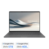 ASUS Zenbook A14 UX3407QA QD479W 14 inch Copilot+ PC laptop – Snapdragon X, 16 GB RAM, 512 GB SSD, WUXGA OLED, Nederlands QWERTY, IJslands grijs