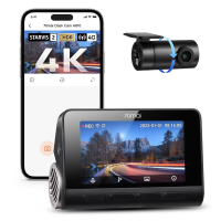 70Mai 4K Dashcam Voor en Achter A810 2, Echte 4K UHD Dashcam met Sony STARVIS 2, HDR Nachtzicht, AI Bewegingsdetectie, Ingebouwde GPS, 4 G LTE Ondersteund, ADAS, 24u Parkeermodus, Spraakbesturing, 150° Groothoek (SD kaart niet inbegrepen)
