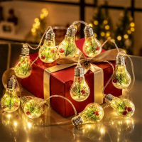 Huacan kerstlichtsnoer, 2 meter, 10 bolletjes, 10 kralen ontwerp