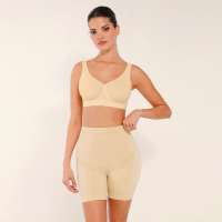 Feelingirl naadloze comfort panties met middelhoge taille, buikcontrole en vormgevend, shaping shorts, XS/S, huid