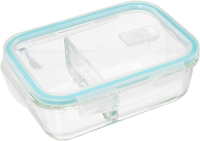 5Five Rechthoekige compartimenten glazen container   1,1 L, 21,5 x 15,3 x 7,5 cm